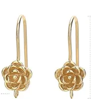 1 Pair 925 Sterling Silver Flower Earrings sku image 2