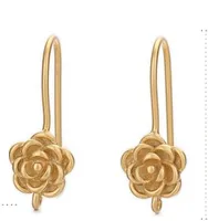 1 Pair 925 Sterling Silver Flower Earrings sku image 4