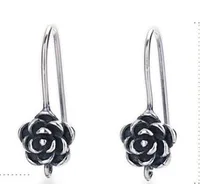 1 Pair 925 Sterling Silver Flower Earrings sku image 5