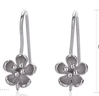 1 Pair 925 Sterling Silver Flower Earrings sku image 13