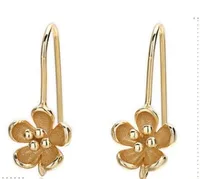 1 Pair 925 Sterling Silver Flower Earrings sku image 9