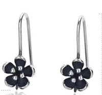 1 Pair 925 Sterling Silver Flower Earrings sku image 12