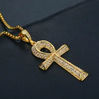 Hip-hop Cross Stainless Steel Inlay Artificial Diamond Unisex Charms Necklace main image 3