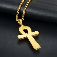 Hip-hop Cross Stainless Steel Inlay Artificial Diamond Unisex Charms Necklace main image 4