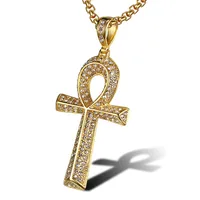 Hip-hop Cross Stainless Steel Inlay Artificial Diamond Unisex Charms Necklace main image 5