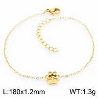 Wholesale Jewelry Simple Style Korean Style Animal Paw Print Titanium Steel 18K Gold Plated Plating Bracelets Earrings Necklace sku image 23