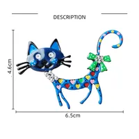 Cute Retro Cat Alloy Enamel Plating Inlay Zircon Women's Brooches main image 6