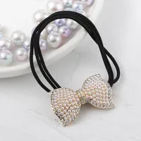 Women's Sweet Bow Knot Rhinestone Plating Inlay Artificial Pearls Hair Tie main image 2