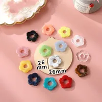 1 Piece 26 * 26mm Hole 1~1.9mm Arylic Flower Pendant main image 5