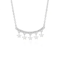 925 Sterling Silver Zircon Cable Chain Polishing Plating Inlay Star Necklace main image 2
