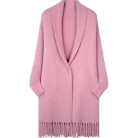 Women's Elegant Solid Color Knit Tassel Shawl main image 3