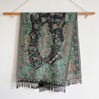 Women's Retro Ethnic Style Color Block Imitation Cashmere Printing Scarf sku image 1