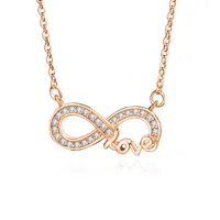 925 Sterling Silver Zircon Cable Chain Polishing Plating Inlay Love Infinity Necklace main image 2