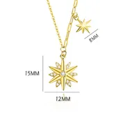 925 Sterling Silver Zircon Cable Chain Plating Inlay Star Pendant Necklace main image 8