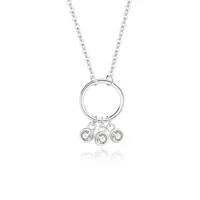 Simple Style Circle Sterling Silver Polishing Plating Inlay Zircon Pendant Necklace main image 2