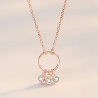 Simple Style Circle Sterling Silver Polishing Plating Inlay Zircon Pendant Necklace main image 6
