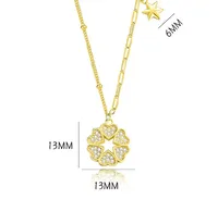 925 Sterling Silver Zircon Cable Chain Inlay Heart Shape Pendant Necklace main image 8