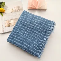 New Cotton Linen Linen Handmade Tie-dyed Scarf Retro Ethnic Long Women's Shawl Summer Sunscreen Scarf sku image 2