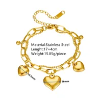IG Style Heart Shape Titanium Steel 18K Gold Plated Titanium Steel Bracelets In Bulk main image 6