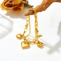 IG Style Heart Shape Titanium Steel 18K Gold Plated Titanium Steel Bracelets In Bulk main image 3
