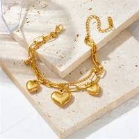 IG Style Heart Shape Titanium Steel 18K Gold Plated Titanium Steel Bracelets In Bulk main image 4