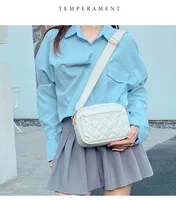 Women's Medium Pu Leather Solid Color Lingge Basic Classic Style Square Zipper Shoulder Bag Crossbody Bag Square Bag main image 6
