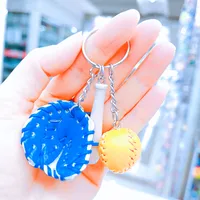 Fashion Baseball Pu Leather Unisex Bag Pendant Keychain sku image 9