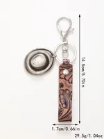 Simple Style Cactus Leaf Dreamcatcher Pu Leather Alloy Turquoise Bag Pendant Keychain sku image 2
