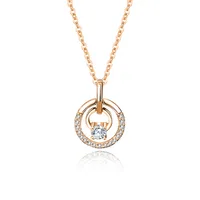 Simple Style Shiny Circle Sterling Silver Inlay Zircon Pendant Necklace main image 2