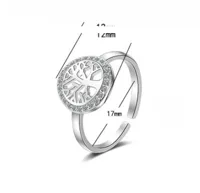 Elegant Simple Style Tree Copper Rhinestones Adjustable Ring main image 5