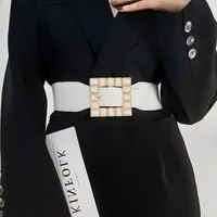 Elegant Square Pu Leather Inlay Artificial Rhinestones Women's Leather Belts main image 9