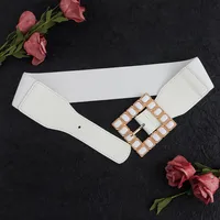 Elegant Square Pu Leather Inlay Artificial Rhinestones Women's Leather Belts main image 7