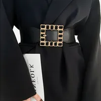 Elegant Square Pu Leather Inlay Artificial Rhinestones Women's Leather Belts main image 4