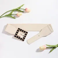 Elegant Square Pu Leather Inlay Artificial Rhinestones Women's Leather Belts main image 3