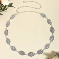 Retro Geometric Alloy Plating Women's Chain Belts main image 2