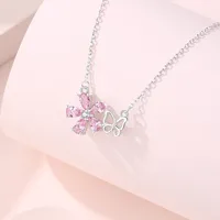 925 Sterling Silver Plating Flower Pendant Necklace main image 3