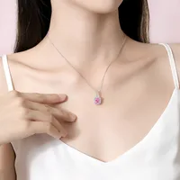 925 Sterling Silver Three-dimensional Square Pendant Necklace main image 5