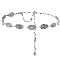 Retro Geometric Alloy Plating Women's Chain Belts sku image 2