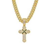 Hip-hop Punk Cross Zinc Alloy Inlay Rhinestones Unisex Pendant Necklace Necklace Pendant main image 2