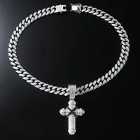 Hip-hop Punk Cross Zinc Alloy Inlay Rhinestones Unisex Pendant Necklace Necklace Pendant main image 3