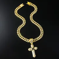 Hip-hop Punk Cross Zinc Alloy Inlay Rhinestones Unisex Pendant Necklace Necklace Pendant sku image 1