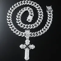 Hip-hop Punk Cross Zinc Alloy Inlay Rhinestones Unisex Pendant Necklace Necklace Pendant main image 4