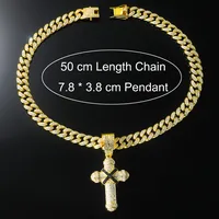 Hip-hop Punk Cross Zinc Alloy Inlay Rhinestones Unisex Pendant Necklace Necklace Pendant main image 5