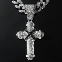 Hip-hop Punk Cross Zinc Alloy Inlay Rhinestones Unisex Pendant Necklace Necklace Pendant sku image 3