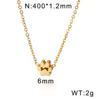 Wholesale Jewelry Simple Style Korean Style Animal Paw Print Titanium Steel 18K Gold Plated Plating Bracelets Earrings Necklace sku image 25