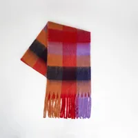 Women's Fashion Lattice Polyester Tassel Polyester Scarves sku image 7