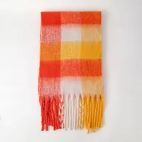 Women's Fashion Lattice Polyester Tassel Polyester Scarves sku image 4