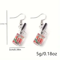 1 Pair Cute Drink Resin Drop Earrings main image 2
