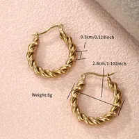 1 Pair Simple Style Round Plating Inlay 304 Stainless Steel Artificial Pearls 18K Gold Plated Earrings sku image 3
