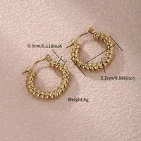 1 Pair Simple Style Round Plating Inlay 304 Stainless Steel Artificial Pearls 18K Gold Plated Earrings sku image 6